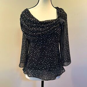 MSK Women’s Long Sleeve Off the Shoulder Flowy Blouse w/ Breathable fabric Sz S